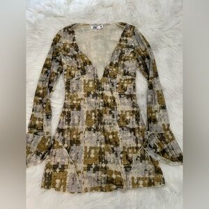 Stylish Abstract Print Dress